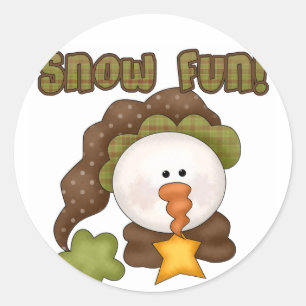 Snow  Fun One Tshirts and Gifts Classic Round Sticker