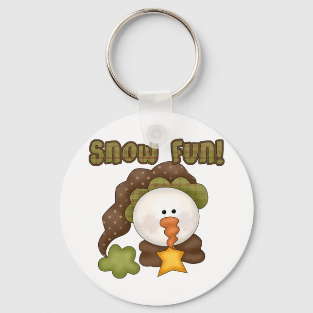 Snow  Fun One Tshirts and Gifts Key Ring (Front)