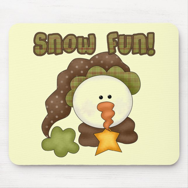 Snow  Fun One Tshirts and Gifts Mouse Mat (Front)
