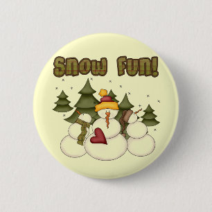 Snow Fun Two Tshirts and Gifts 6 Cm Round Badge