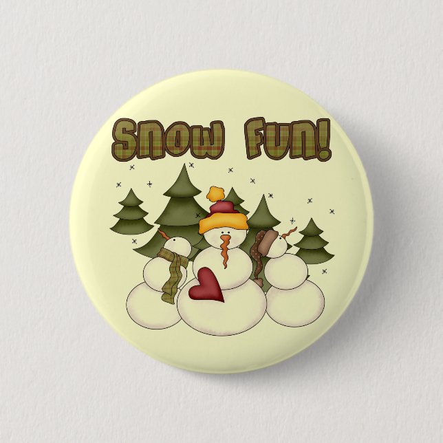 Snow Fun Two Tshirts and Gifts 6 Cm Round Badge (Front)