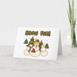 Snow Fun Two Tshirts and Gifts Holiday Card