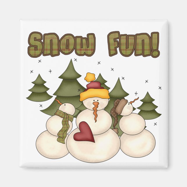 Snow Fun Two Tshirts and Gifts Magnet (Front)