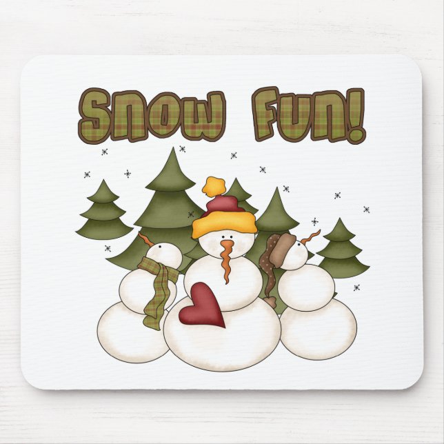 Snow Fun Two Tshirts and Gifts Mouse Mat (Front)