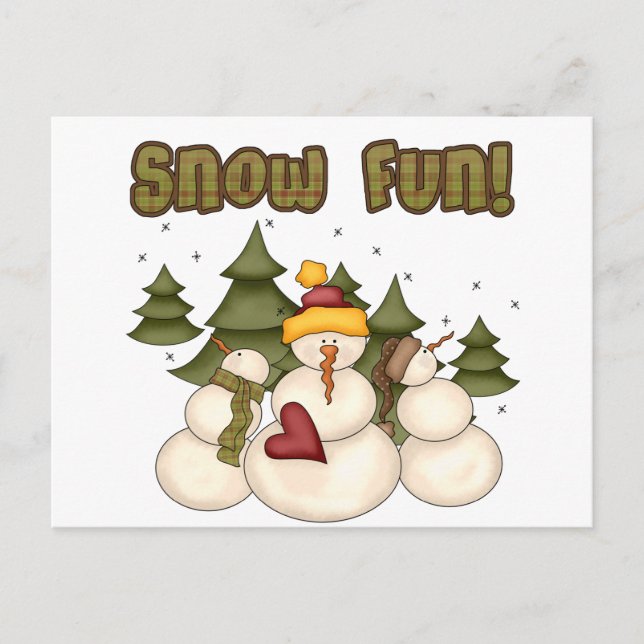 Snow Fun Two Tshirts and Gifts Postcard (Front)