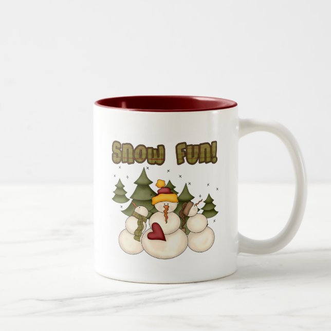 Snow Fun Two Tshirts and Gifts Two-Tone Coffee Mug (Right)