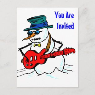 SNOW FUN WINTER BIRTHDAY PARTY INVITATION SNOWMAN