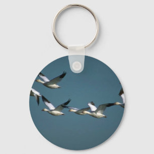 Snow Geese, in flight Key Ring