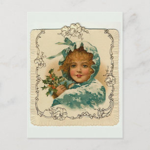 "Snow Girl" Christmas Postcard