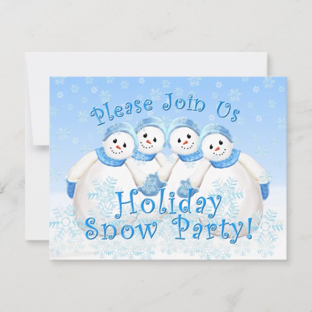Snow Girls Holiday Snow Party Invitations (Front)