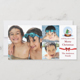 Snow Globe 3 Photos Christmas - Photo Card