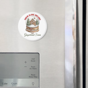 Snow Globe and Gingerbread House Christmas Holiday Magnet