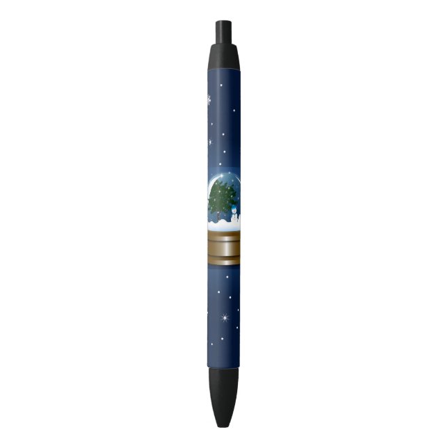 Snow Globe Black Ink Pen (Front Vertical)