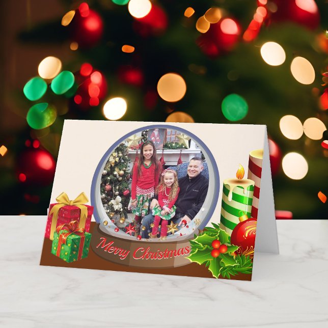 Snow Globe Christmas Family Kids Photo Holiday (Creator Uploaded)
