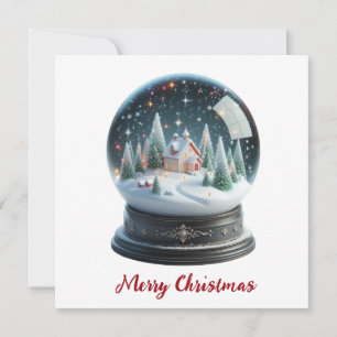 Snow Globe Christmas  Holiday Card