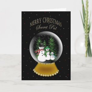 SNOW GLOBE - CHRISTMAS -  SECRET PAL HOLIDAY CARD