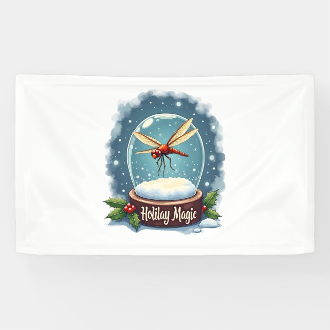 Snow Globe Dragonfly Banner (Horizontal)