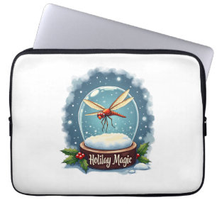 Snow Globe Dragonfly Laptop Sleeve