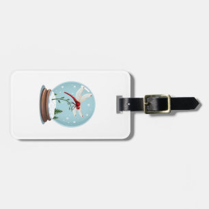 Snow Globe Dragonfly Luggage Tag