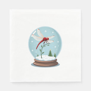 Snow Globe Dragonfly Napkin
