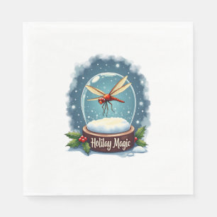 Snow Globe Dragonfly Napkin