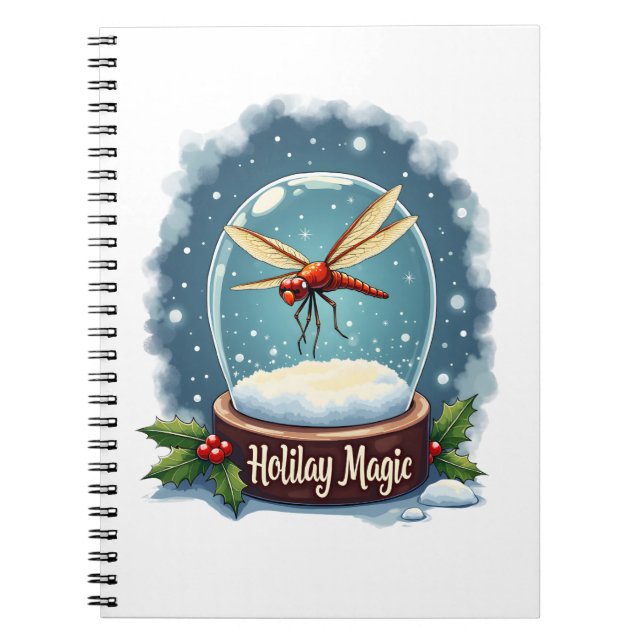 Snow Globe Dragonfly Notebook (Front)
