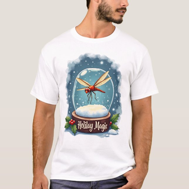 Snow Globe Dragonfly T-Shirt (Front)