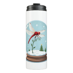 Snow Globe Dragonfly Thermal Tumbler