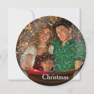 Snow Globe Family Christmas Greeting Holiday Card