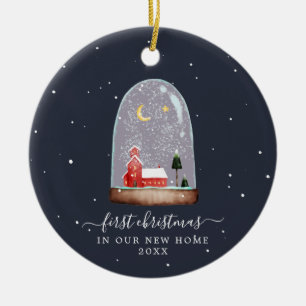 Snow Globe   First Christmas New Home Ceramic Tree Decoration