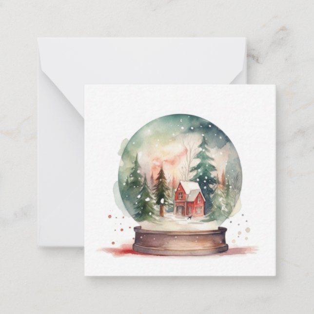 Snow Globe Glass Ball Winter Wonderland Christmas Card (Front)