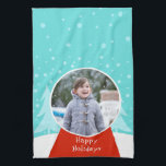 Snow Globe Holiday Photo Kitchen Towel<br><div class="desc">Shake it up this holiday season with this customisable Snow Globe Holiday Photo Kitchen Towel! The design features a snow globe sitting in a scene so perfect it is usually only seen in a snow globe. The globe has a red base and a ball ready for your favourite photo. Simply...</div>