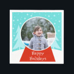 Snow Globe Holiday Photo Paper Napkins<br><div class="desc">Shake it up this holiday season with these customisable Snow Globe Holiday Photo Paper Napkins! The design features a snow globe sitting in a scene so perfect it is usually only seen in a snow globe. The globe has a red base and a ball ready for your favourite photo. Simply...</div>