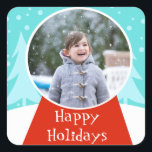 Snow Globe Holiday Photo Stickers<br><div class="desc">Shake it up this holiday season with these customisable Snow Globe Holiday Photo Stickers! The design features a snow globe sitting in a scene so perfect it is usually only seen in a snow globe. The globe has a red base and a ball ready for your favourite photo. Simply replace...</div>