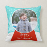 Snow Globe Holiday Photo Throw Pillow<br><div class="desc">Shake it up this holiday season with this customisable Snow Globe Holiday Photo Throw Pillow! The design features a snow globe sitting in a scene so perfect it is usually only seen in a snow globe. The globe has a red base and a ball ready for your favourite photo. Simply...</div>
