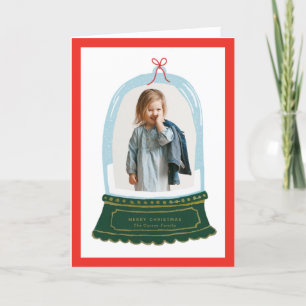 Snow Globe Illustration Holiday Photo Card