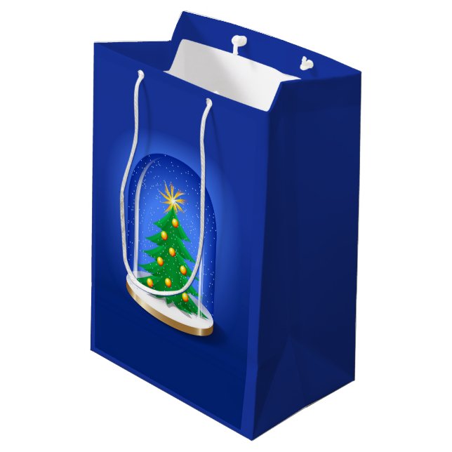 Snow Globe Medium Gift Bag (Back Angled)