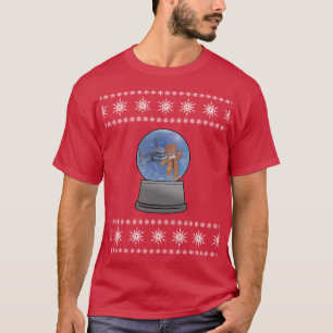 Snow Globe Nightmare with Shark Gingerbread Man T-Shirt