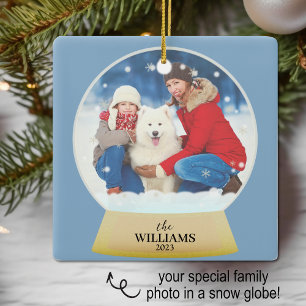Snow Globe Photo Name Personalised Ceramic Ornament