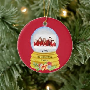 Snow Globe Photo Personalised Ceramic Tree Decoration