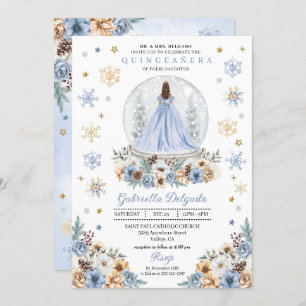 Snow Globe Princess Winter Wonderland Quinceañera Invitation