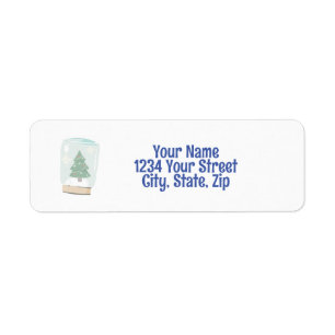 Snow Globe Return Address Label