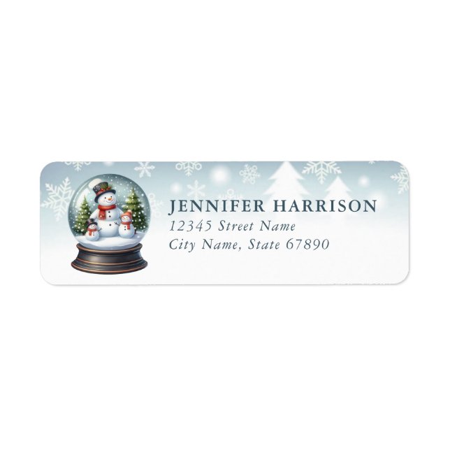 Snow Globe Return Address Labels (Front)