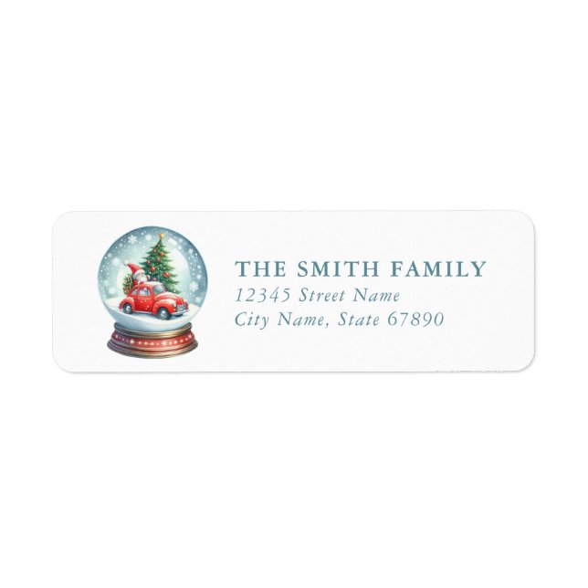 Snow Globe Return Address Labels (Front)
