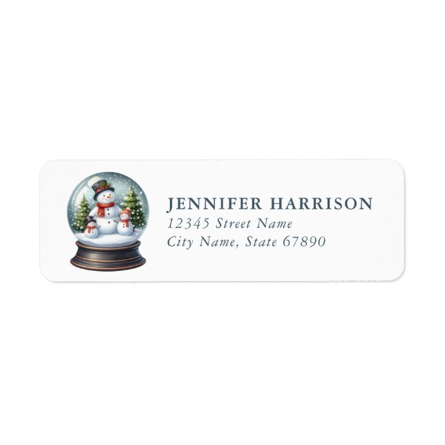 Snow Globe Return Address Labels (Front)