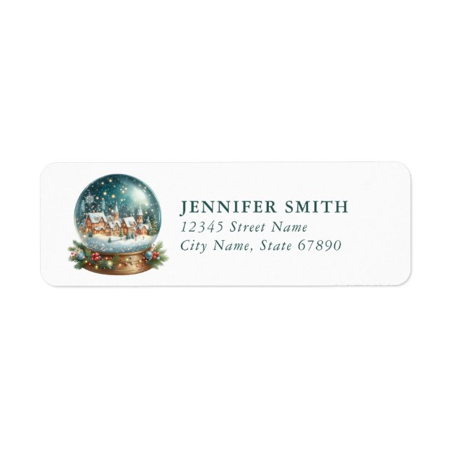 Snow Globe Return Address Labels (Front)