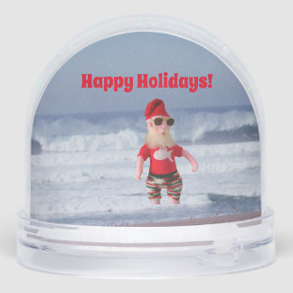 Snow Globe - Santa in the Surf