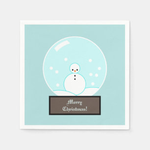 Snow Globe Snowman Napkin