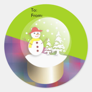 Snow Globe Stickers-Gift Tags