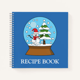 Snow Globe w/ Snowman and Pine Tree   Personalise Notebook